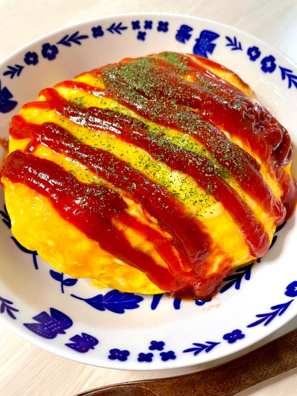 たっぷりチーズ入りたまごのオムライス　                 今日の夕飯❁⃘*.ﾟ
